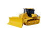 Yellow bulldozer earthmoving machine