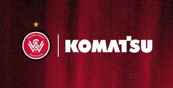 Western Sydney Wanderers logo and Komatsu logo